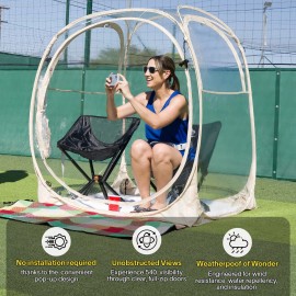 EighteenTek Pop Up Sport Tent Weather Proof Canopy Outdoor Bubble Clear Shelter - 50x50x62"
