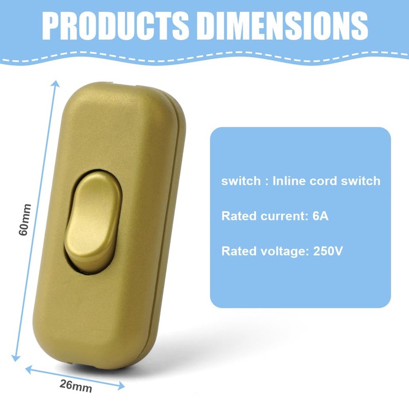 AXFEE Inline Switch, Pack of 2 250 V 6 A