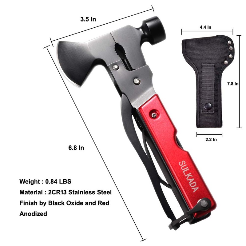 Multitool Axe Camping Tool, Christmas Stocking Stuffer Gift for Men