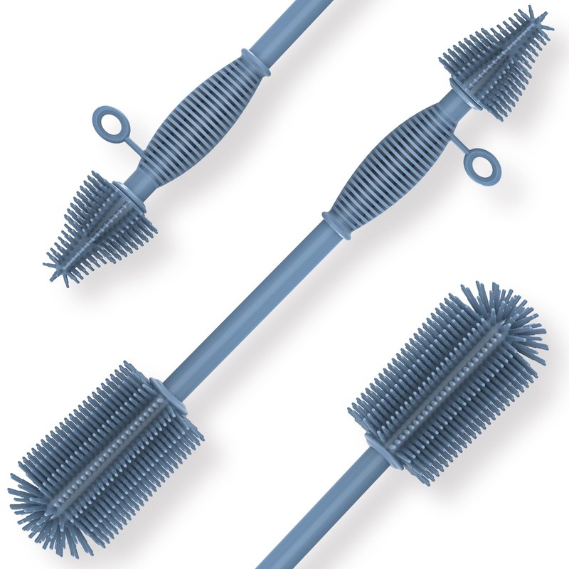 Raymeefa Silicone Bottle Brush,Double Sided with Sturdy Handle,Easy to Clean