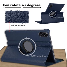 SWEIMEN Case for Honor Pad X8 Pro/Honor Pad X9 11.5 Inch Tablet, PU Leather Tablet Case with 360° Rotatable Stand, Multi-Angle Protection, Blue