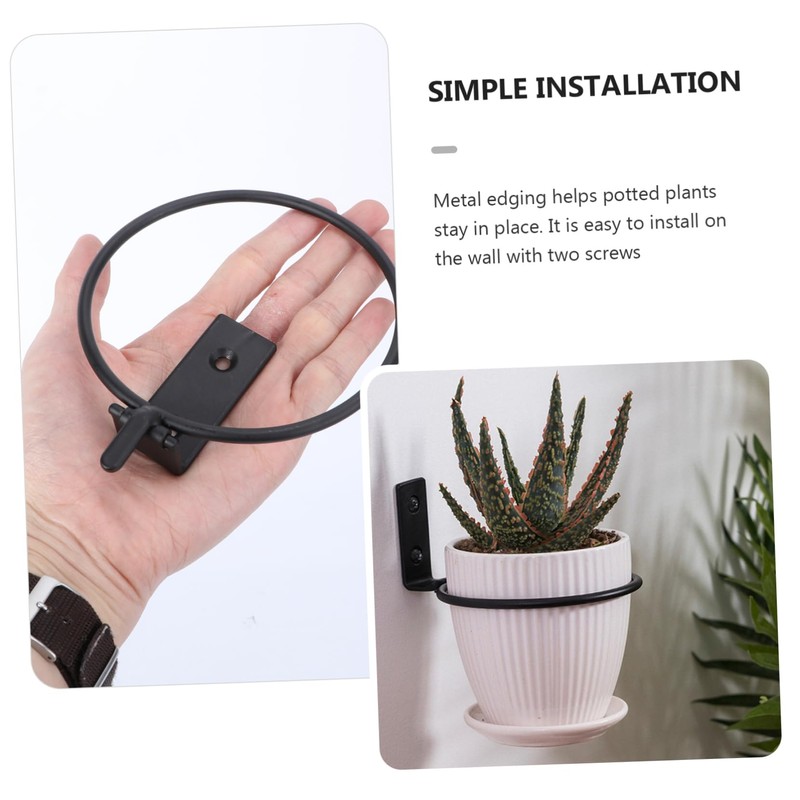 Levemolo 3pcs Wall Mounted Flowerpot Stand Durable Metal Iron Ring