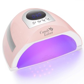 Candy Lover UV Light for Nails, 132W UV Nail Lamp, Professional Fast Curing Nail Dryer, LED Nail Lamp with 4 Timers, 66 LED Beads, UV Nail Light for Gel Nails Acrylic Nails, Pink