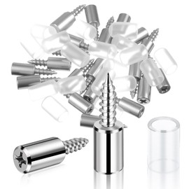 20 Pcs Shelf Support Pegs Metal Shelf Pins with Non-Slip Sleeve Self-Tapping Screws Cabinet Laminate Support Cylindrical Pin Bracket Pegs Suitable for Kitchen Wardrobe Cupboards Cabinet