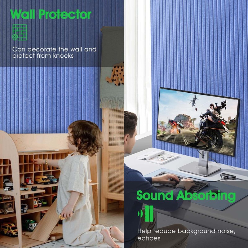 Large Cork Board for Office, 8 Pack Felt Wall Tiles