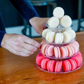 Macarons Mix - French Cookies - Baked Upon Order Macaroons with Recipe from France - Fresh Macarons Handcrafted by French Chefs - Gluten-free (4 Tier Tower with 36 Macarons (All Included))