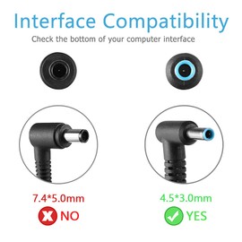 45W AC Laptop Charger Fit for HP Pavilion 13 14 15 17 15-cw 15-cs 15-eg 15-eh 15-ab 15m-bp 15-cd 15-bk Notebook 14 15 17 17z-ca 17-cn 17-bs 17-by 17-ak 240 245 250 255 470 G7 740015-001 HSTNN-CA40