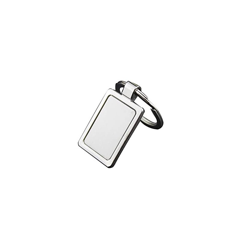 ARFUKA Keyring Stainless Steel Square Tag Pendant Car Key Ring