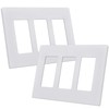 CML 3-Gang Screwless Decorator Wall Plate, 2 Pack Light Switch