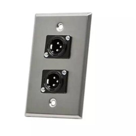 Unbranded Single Gang Wall Plate with (2) XLR Male 3-Pin
