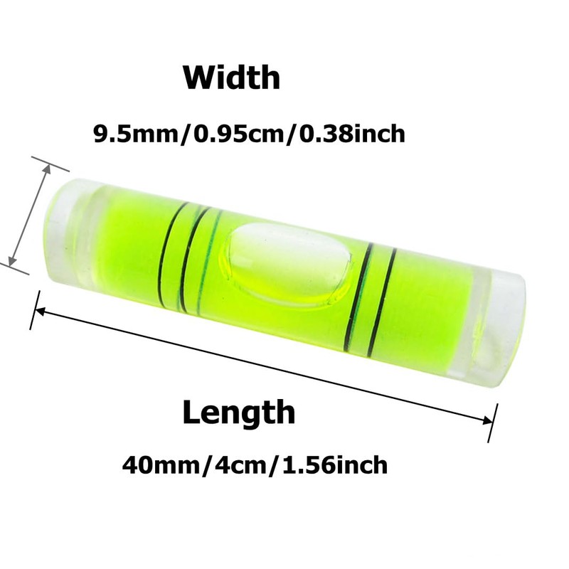 YMGBHNKJLS 8 Pieces Mini Cylindrical Level Small Horizontal Bubble Levels