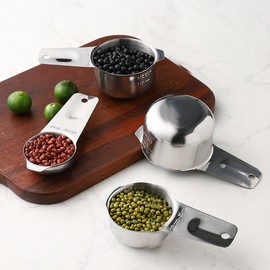 Measuring Cups and Spoons Set 7 Stainless Steel Measuring Cups&6 Stainless Steel Measuring Spoons Kitchen Gadgets for Cooking & Baking