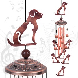 Dogs Wind Chimes Xmas Gifts for Mom, Grandma, Family, Neighbor, Dog Hanging Ornaments, Dogs Wind Bells Decor for Home, Garden, Balconies, Room, Patio, Indoor, Outside Decoration, Memorial Wind Catcher