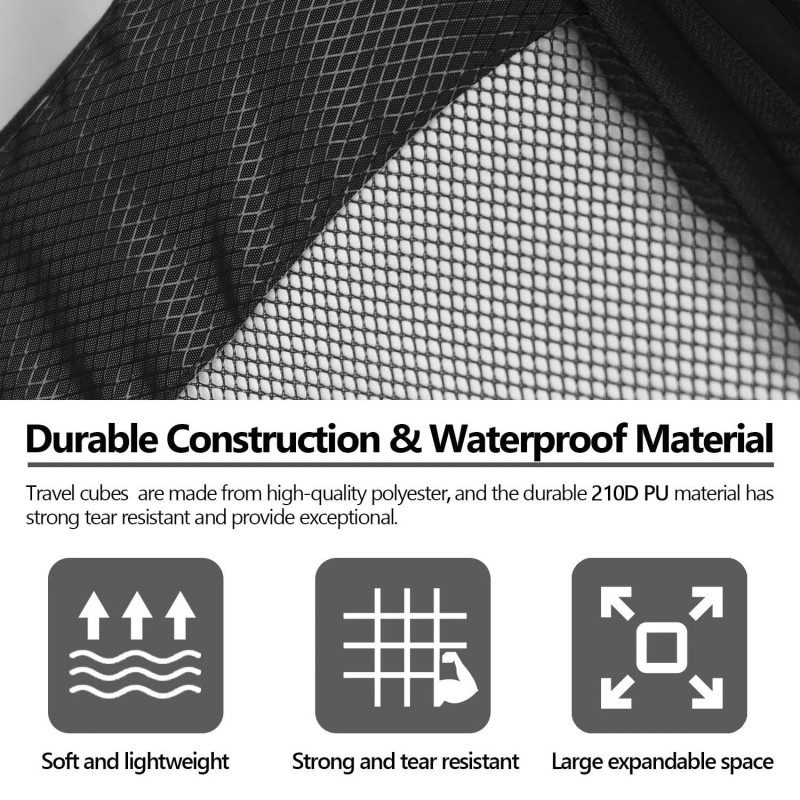 Compression Packing Cubes Set – 5 Lightweight Luggage Organizers for