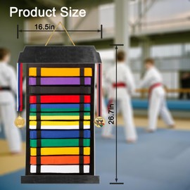 Klizdum Karate Belt Display Rack - Holds Up to 12 Belts, Taekwondo & BJJ Belt Display Holder for Martial Arts, No Assembly Required, Martial Arts Belt Display for Teenagers & Adults (2Pack Black)