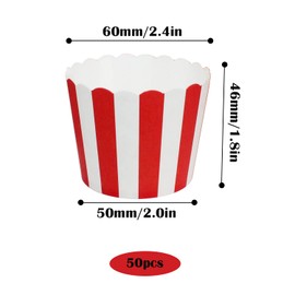 Cupcake Baking Cups Disposable Muffin Cases Baking Paper Cupcake Liners Baking Cups Made of Sturdy Paper for Birthdays Weddings and Parties (50 per Pack) (Red)