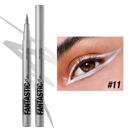 MIRUOKOU Multicolor Eyeliner 12 Colors Liquid Color Eyeliner, Extra Fine, Waterproof and Sweatproof, Long Lasting, For Beginners - 11# Silver