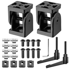 COLFULINE 2 x Joint Connectors, Joint Aluminium Profile, 40 x 40 mm Groove 8, Adjustable Angle Connector, Zinc Alloy, Flexible Hinge, 180° Rotation Range, with Clamping Lever, Mounting Accessories for