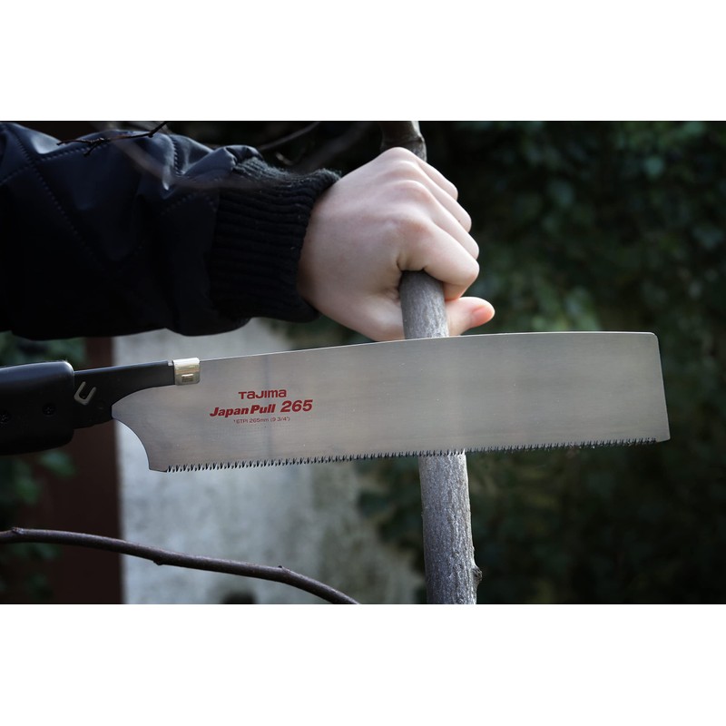Tajima PUL-265 Japan Pull Saw with Curved-Grip, Silver/Black