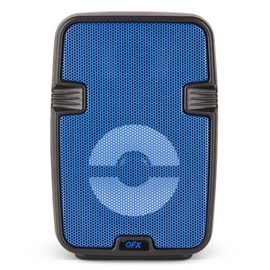 QFX BT-60-BL 4" Bluetooth Speaker with Microphone, AUX, USB Inputs - LED Party Lights - Rechargable True Wireless Stereo Portable Speaker - Blue