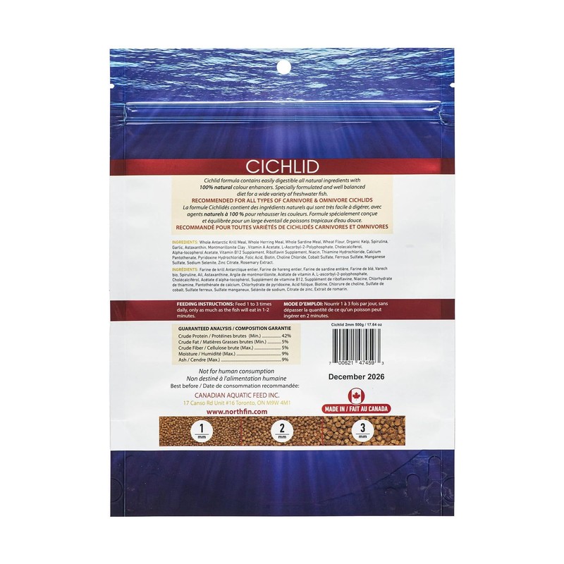 Northfin Cichlid Formula Fish Food – Slow Sinking Pellets for