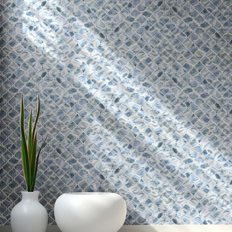5 Sheets Arabesque Porcelain Tile for Kitchen Backsplash