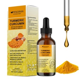 PENORAN Curcumin Turmeric Drops for Dogs, for Senior Dog Hip & Joint Mobility Supports Canine Digestive - Cardiovascular, Brain & Liver Support - Bone & Muscle, Skin & Coat Health - Absorb Better