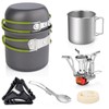 Camping Cookware Set with Folding Camping Stove Lightweight Pot Pan