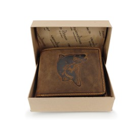 GREEN DEED Genuine Leather Men's Wallet - Large Leather Wallet - Wallet with Coin Compartment - Tri-Fold Wallet Men, salmon, Classic