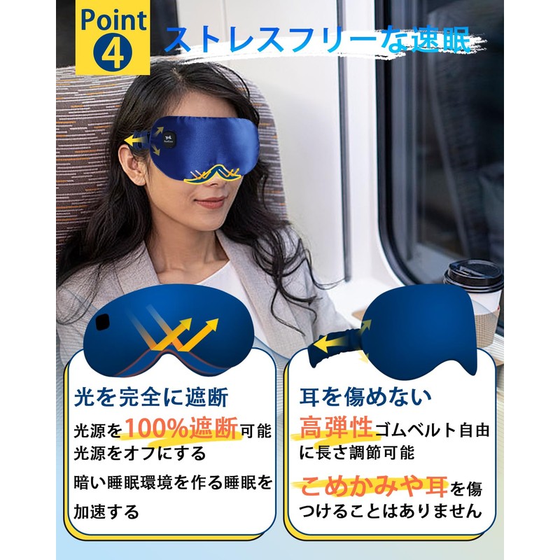 RestEase ホットアイマスク 【 あなたの眠りのパートナー 】 USB 充電式 アイマスク ホット (ブルー)