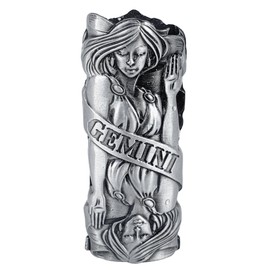 Metal Lighter Case Fits BIC, It Covers Standard Full Size Bic Lighter in J6. Zodiac Astrology Lighter Case, Design in Gemini. One Piece Per Order