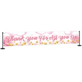 Maicaiffe Large Thank You for All You Do Banner, Wedding Yard Sign, Engagement Party Backdrop Garden Banner, Staff Employee Thanksgiving Day Party Decorations Photo Prop, 9.8x1.6 ft