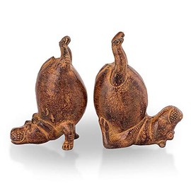 Acrobatic Hippo Bookends