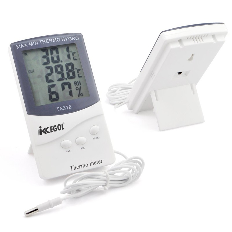 iKKEGOL Dual Sensor LCD Display Indoor Outdoor Digital Thermometer Hygrometer