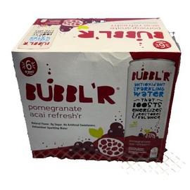 BUBBLR Pomegranate Acai Refreshr Antioxidant Sparkling Water - 6pk/12 fl oz Can