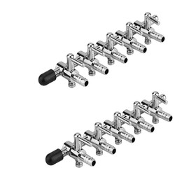 bnafes Aquarium Air Valve 5 Way Inline Manifold Air Flow Pump Tubing Splitter Lever Control Valve 2-Pack