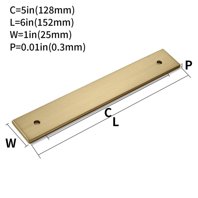 khtumeware 5 Pack 6" Square Backplate 5" 128mm Center-Center, Champagne