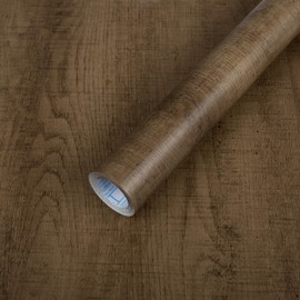 LXCREAT Wood Contact Paper Peel and Stick, Dark Brown Wooden Grain Wallpaper for Countertops Furniture 15.7in x 118in, Self-Adhesive Removable Waterproof Wallpaper Drawer Liner Cabinets Walls Desk