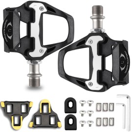 Road Bike Pedals, 9/16" Clipless SPD Pedals, Aluminum Alloy Bicycle Pedals Compatible with SPD SL System,Cycling Pedal Cleats Set for Shimano SPD, MTB, Fitness, Spin Bike, Indoor & Outdoor Cycling