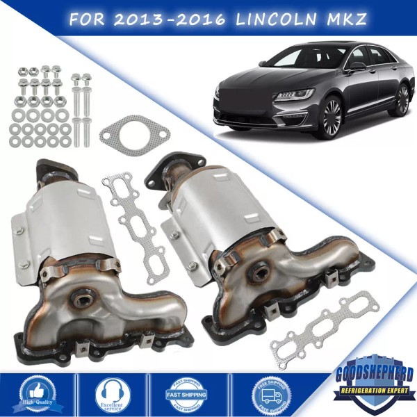 goodshepherd18 Front Left+Right Catalytic Converter Set For 2013 2014-2016 Lincoln