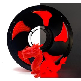 Glow Red in The Dark 1.75mm PLA Filament, Luminous Bright 3D Printer Filament, 1kg (2.2lbs) Spool 3D Printing PLA Filament Fit Most FDM Printer