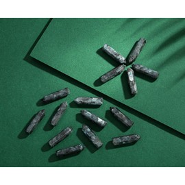 XIANNVXI Pack of 10 Crystal Gemstones Sets Black Labradorite Stones Natural Healing Crystal Stone Set Polished Tumbled Bag Bulk Hexagonal Dots Energy Gift