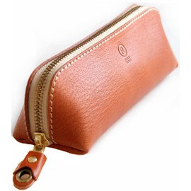 PORCO ROSSO sokunou Leather Pencil Case, Name Engraving, Pencil Case, Genuine Leather, Tochigi Leather, Adult, Made in Japan, Large Capacity, Simple Brand, Polcolosso, Triangle, Men's, Women's,