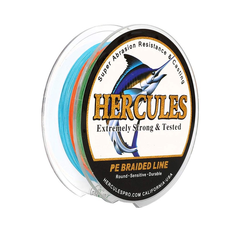 Hercules PE 8-Strand Braided Fishing Line, High Sensitivity, Durable, No