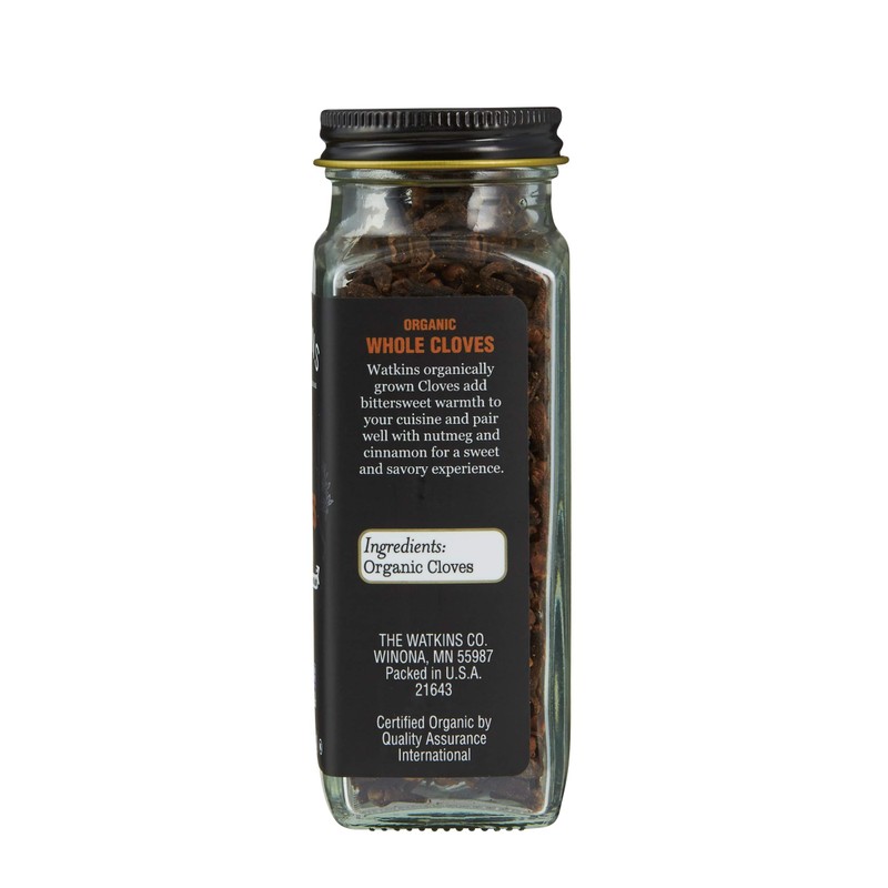 Watkins Gourmet Organic Spice Jar, Whole Cloves, 1.5 oz. Bottle,