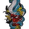 Zegins The King Cobra Hannya Oni Mask Patch Embroidered Applique