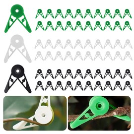 60Pcs Lst Plant Clips for Low Stress Training Plant Stem Support,360 Degree Adjustable Plant Training Clips,Plant Branches Bender Stem Trainer Clips for Plant Gardening(Green + White + Black)