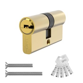 MANICAF Knob Cylinder 30/30, Euro Cylinder Lock, Lock Cylinder with Knob, Security Lock Front Door, Cylinder Lock 60 mm with 5 Brass Keys