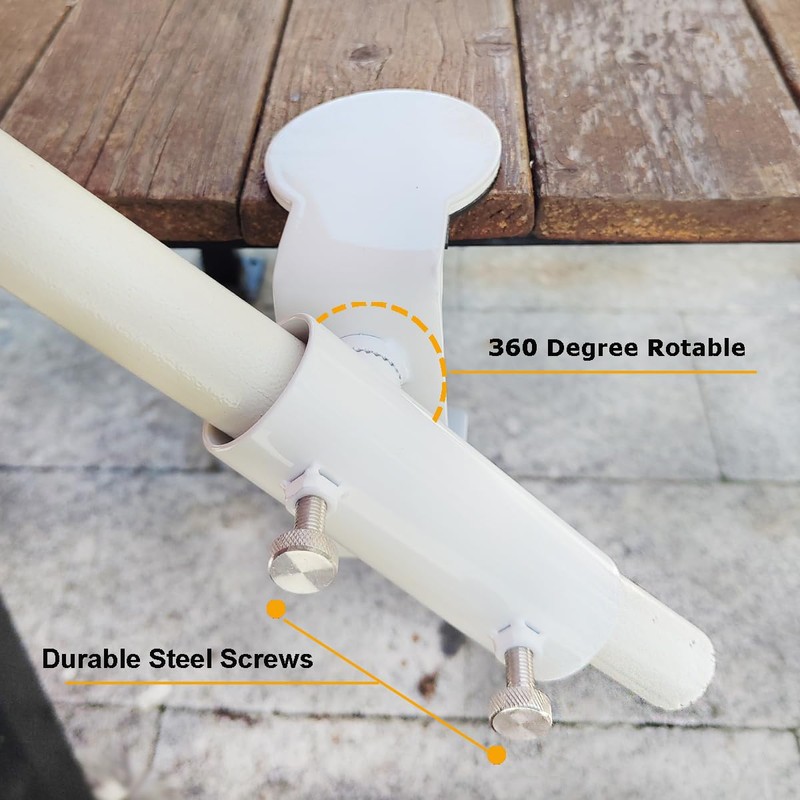 JINHAN Patio Umbrella Clamp - Steel Umbrella Holder for Deck