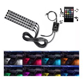 PUNKZZ Tiras 48 Led Rgb Interior Control Remoto Luz Para Auto Usb
